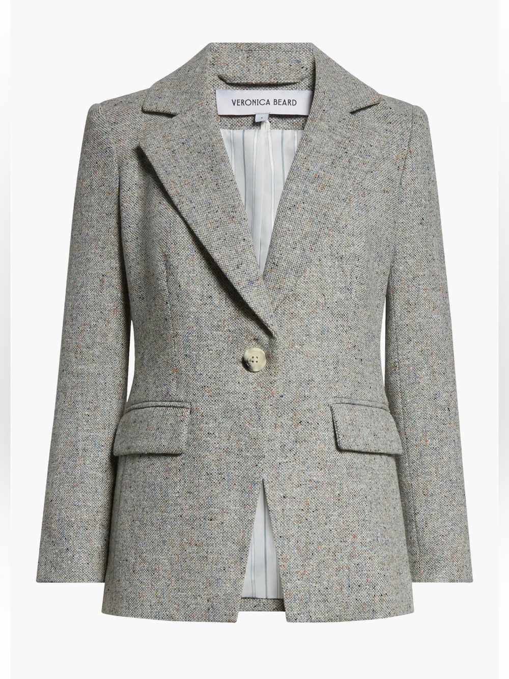 Veronica Beard Healy Tweed Dickey Blazer NWT Antique Blue Melange SZ 0